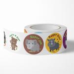 ECO Friendly Hot Glue 25mm Custom Sticker Labels For Children