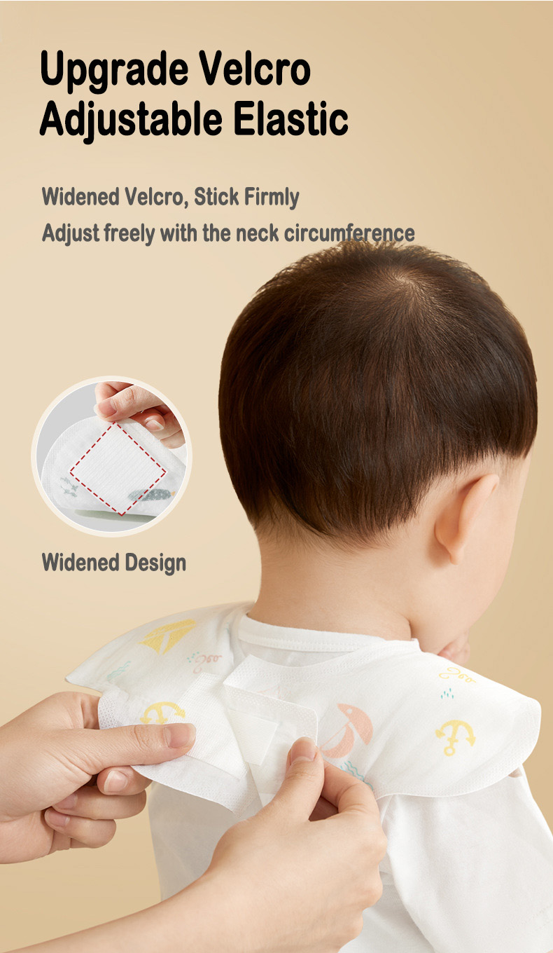 Disposable Soft Baby Coverall Bibs Waterproof For 2-4 Years Old With Print Pattern