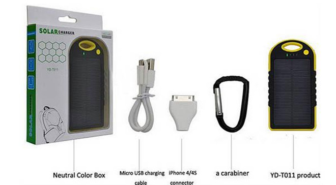 Solar Lipstick Power Bank / Charger External Battery Dual USB Port