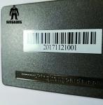 Deboss Text Blank Metal Business Cards , Black Metallic Business Cards With Bar