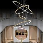 Stainless steel Acrylic Metal LED Ring Chandeliers Simple Postmodern