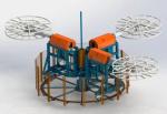 Three Arm Tower Rotomolding Equipment Automatic PLC Controlled Rotary Plastic