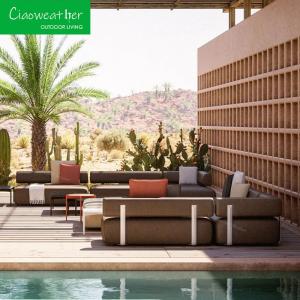 Wholesale Modern Luxury Hotel Poolside Garden Aluminum Frame Waterproof Outdoor Lounge Fabric for Villa Living Room from china suppliers