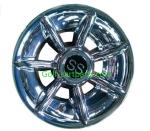 Silver Ss 8 Inch Wheel Covers , Black Golf Trolley Wheel Covers Chrome Finishing