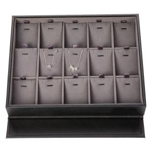 Wholesale Pendants Leather Jewelry Tray , Wear Resistant Stackable Jewelry Organizer from china suppliers