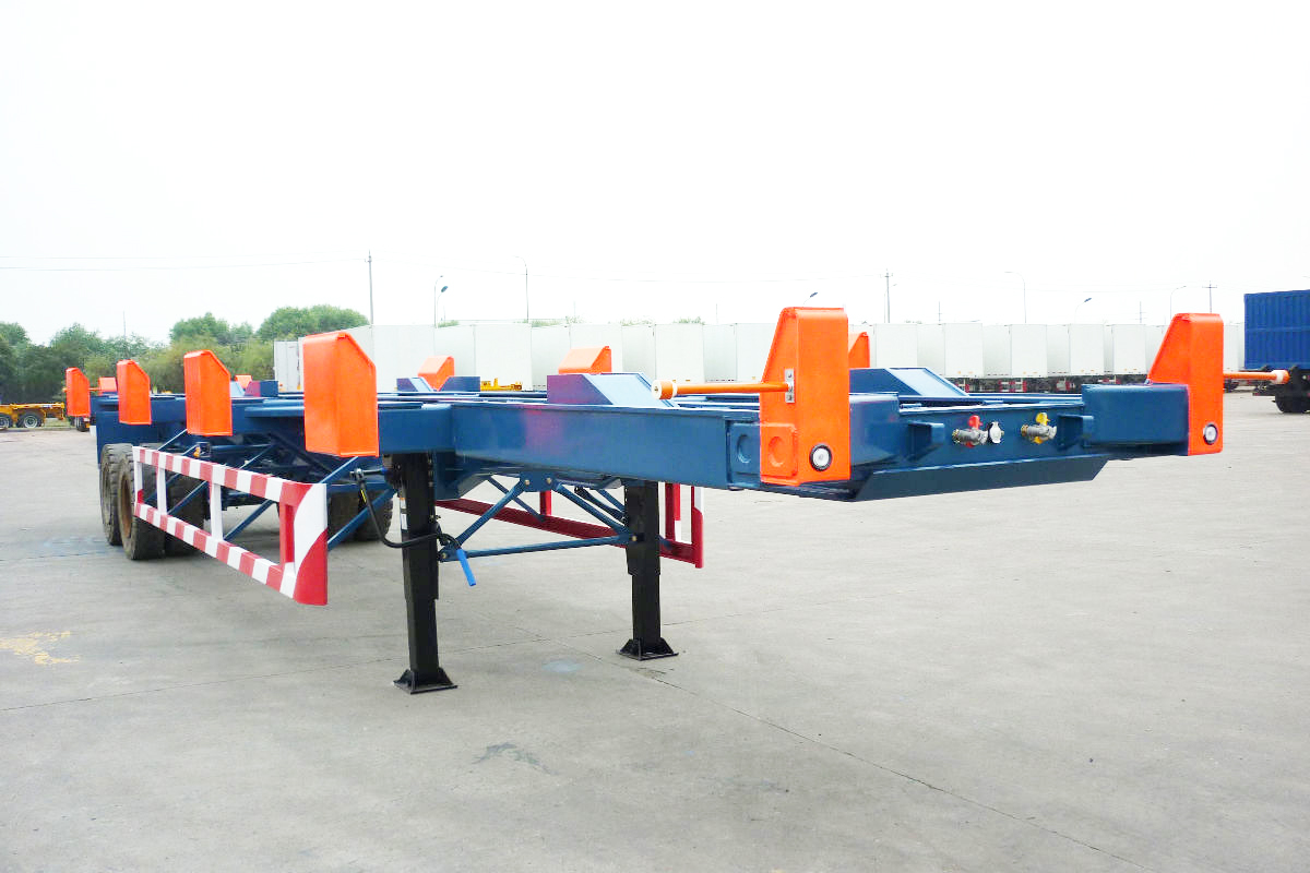 Shandong Juyuan 20ft 40ft Skeleton Chassis Container Semi Trailer Sturdy Steel Design
