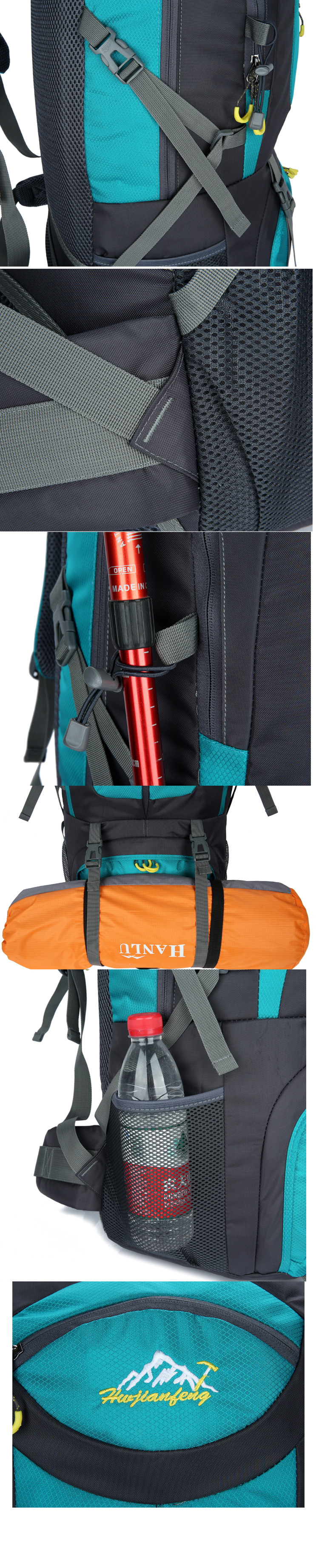 BSCI Water Resistant Hiking Backpack 60L Hiking Mountaineering Backpack