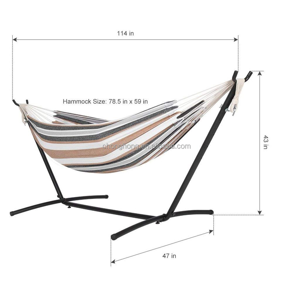 Double Hammock Two Person Hammock Chair with Steel Stand/Space Saving Steel Stand Hammock