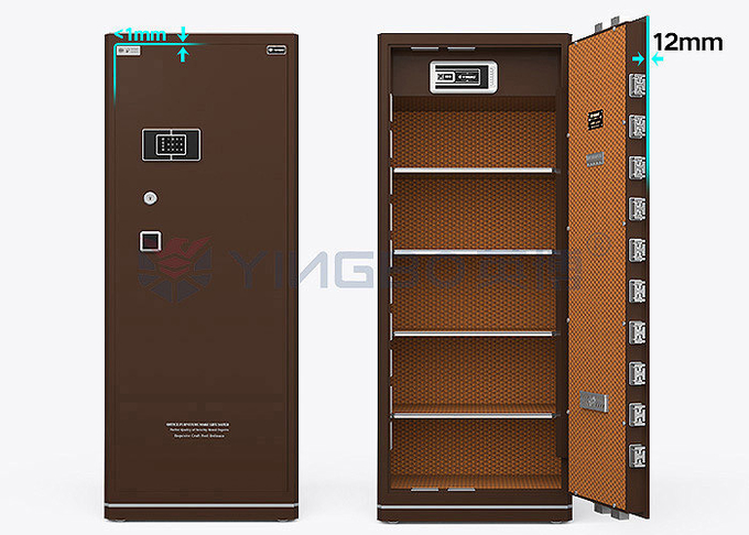 Patented Double T Bolts Home Safe Deposit Box With Fingerprint Recognize Technology And Dual Alarm System YB/N6-180