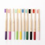 Round Charcoal Bamboo Handle Toothbrush Stick Spray Paint Silk Screen Logo