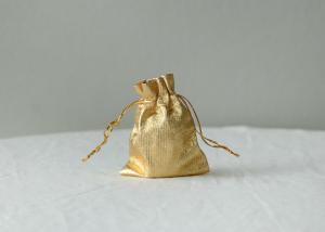 Wholesale Small Gold / Silver Drawstring Gift Bags For Candy / Perfume Bottle from china suppliers