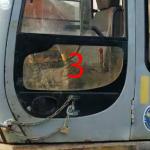 820mm Height HITACHI Excavator Glass Left Door Lower Position NO.3