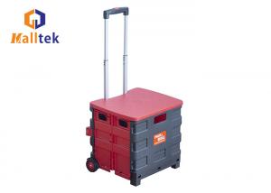 China Portable Aluminum Handle Folding Plastic Trolley With Lid on sale