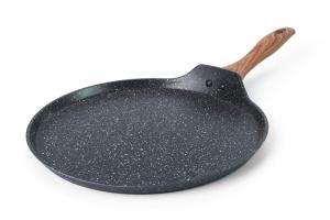 Wholesale FDA Wooden Handle Round 4.5cm Marble Coating Fry Pan from china suppliers
