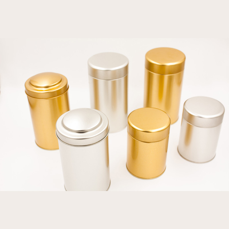 Wholesale Round Tin Containers with Lids Small Coffee Tin Can Packaging Gold/Silver Tea Tin Canister