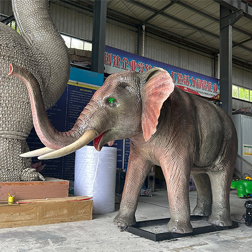 Amusement Park Life Size Realistic Animatronic Elephant Simulated Animal Model