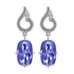 1.57 Ctw I2/I3 Natural Tanzanite And 14K Rose Gold Earrings