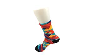 Wholesale Sporty Anti - Bacterial Knitted 3D Printed Socks Unisex Adults Wearing Black from china suppliers