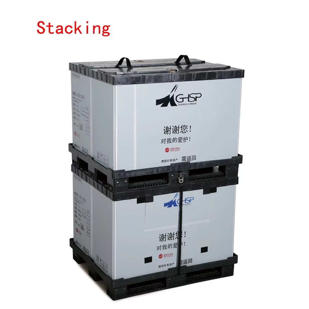 Foldable Plastic Pallet Container For Space Saving And Eco Friendly Packaging And Storage