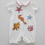 Cotton Spandex Jersey Baby Footed Rompers