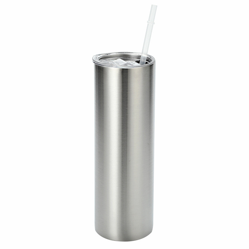 20oz Stainless Steel Double Wall Vacuum Insulated Tumblers With Lid And Straw For Hot Cold Drinks White