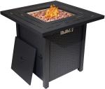 50,000 BTU 28'' Square Fire Pit Table Outdoor Propane Brazier With Lid