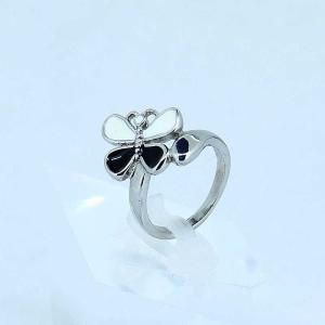 Wholesale FAshion 316L Stainless Steel Flower Ring With Light Blue Enamel LRX082 from china suppliers