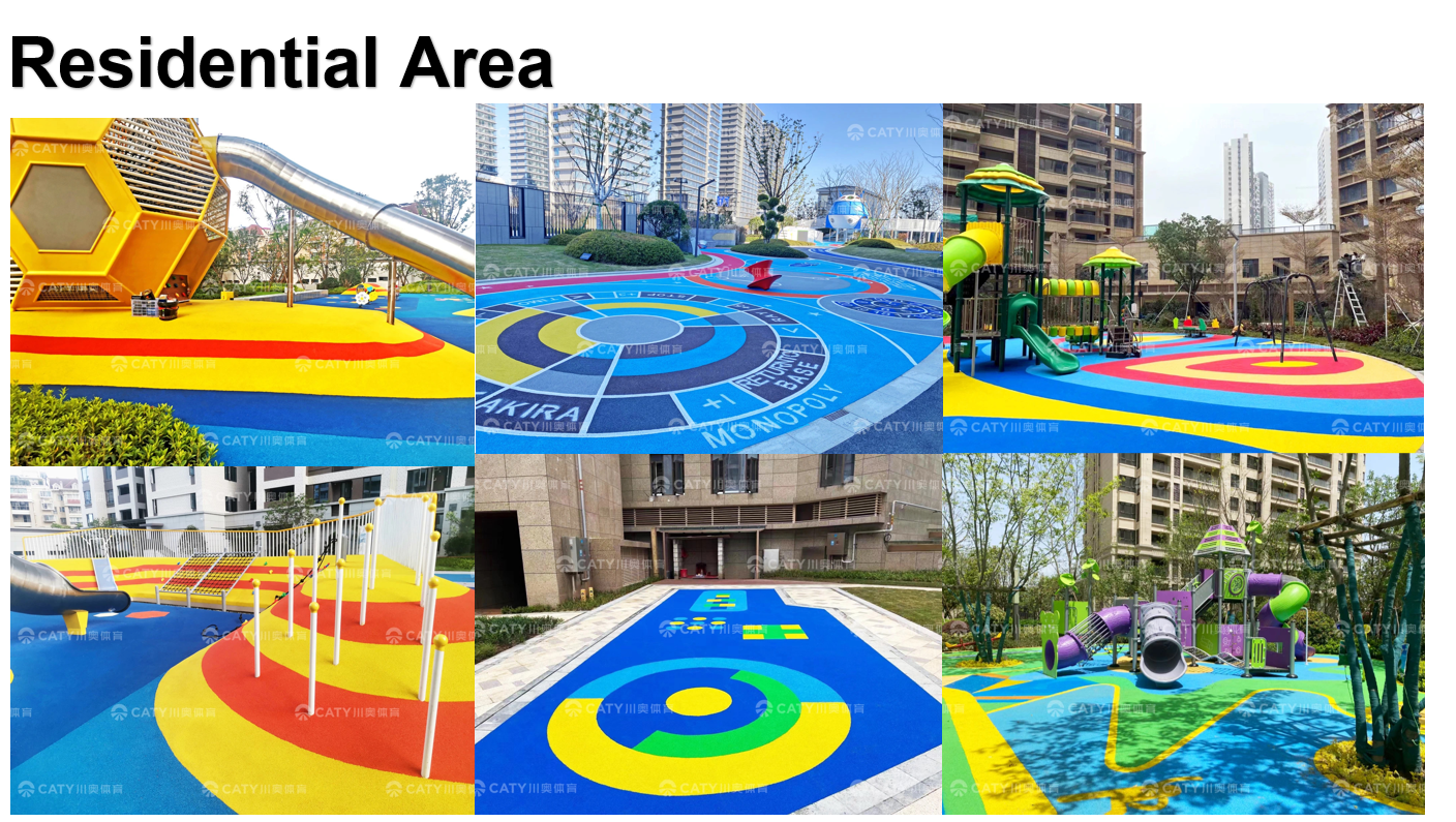 1.2g/cm3 Playground Flooring For Garden Playground Surfaces Rubber Kids Playground