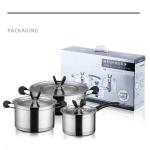 New Design Cooking Set 6 Piece Kitchen Cookware 18/8 Stainless Steel Pans And