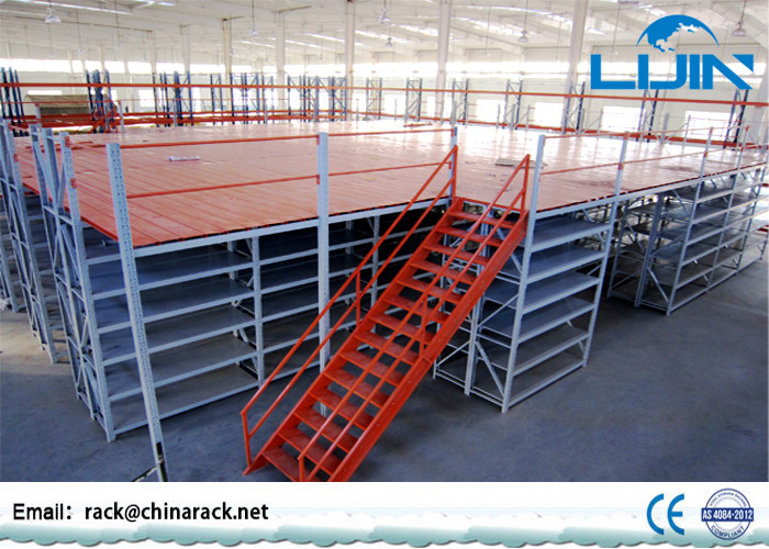 Heavy Duty Rack Supported Mezzanine , Multi Level Cold Steel Pallet Racks