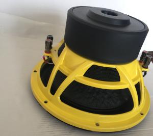Wholesale Big Rubber Boot Spl Subwoofer , Car Music Woofer 89dB Yellow Frame Color from china suppliers