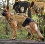 Plastic Tactical Dog Harness For Hiking Training Brown