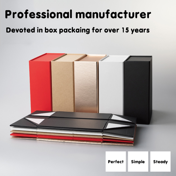Luxury Gift Box Packaging Stock Magnet Folding Gift Box With Ribbon