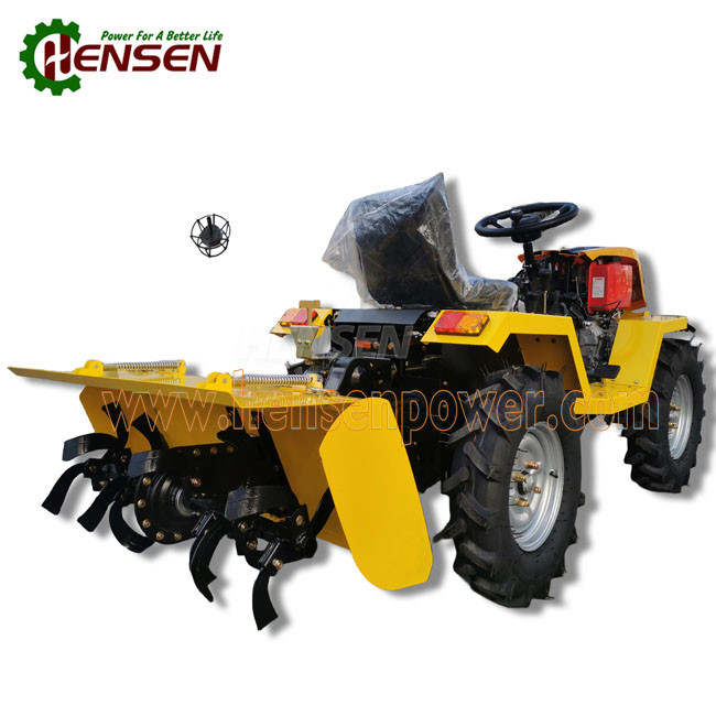 12hp to 18hp agricultural multi-function 4x4 tractor mini tractor with back rotary tiller