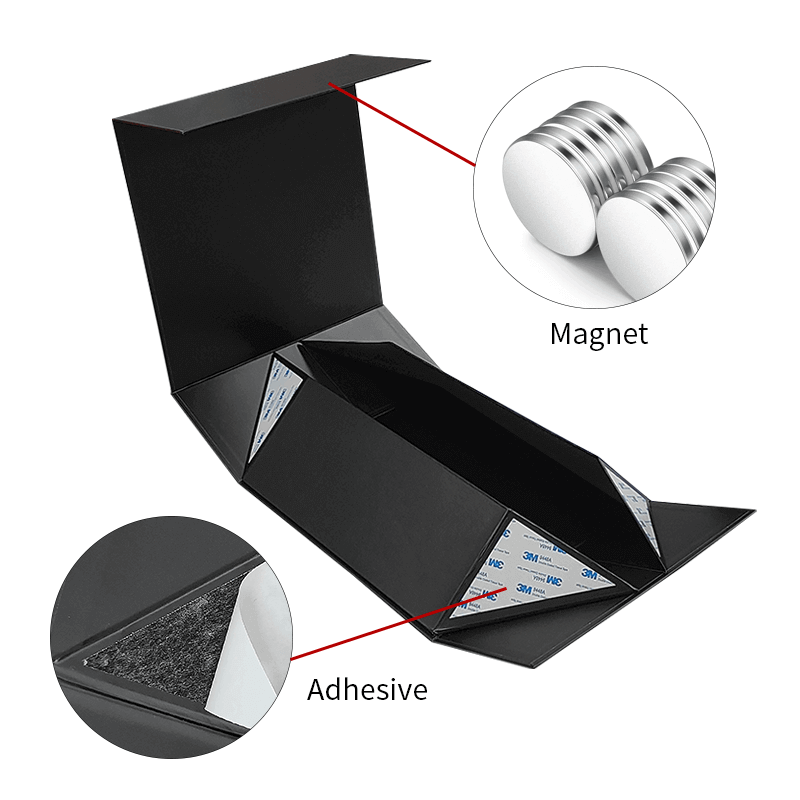 CMYK or pantone Custom Luxury Black Large Foldable Banquet Glass Drinkware Tableware Magnet Packaging Gift Box