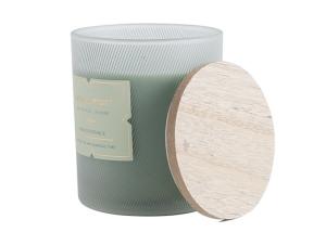 Wholesale Colorful Glass Cylinder Candle Holder / Frosted Tealight Holders Wood Lid from china suppliers