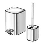 Stainless Steel Flip Lid Toilet Brush And Holder For Household Toilet Cleaning