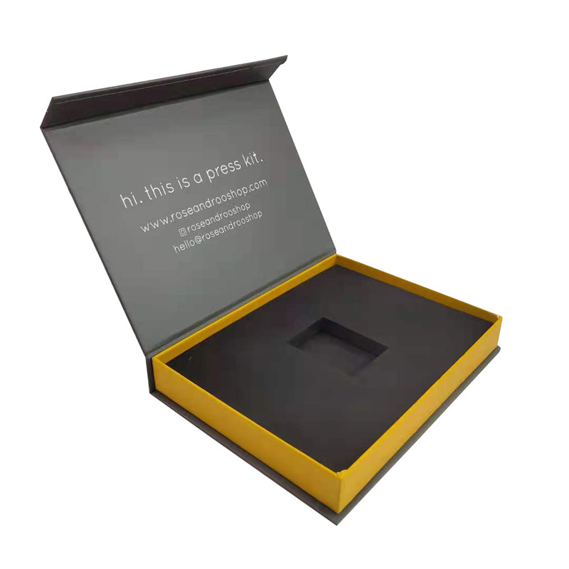 Custom logo Luxury Black Cardboard Smart Watch Magnetic Gift Packaging Box Single Watch with Foam Lining
