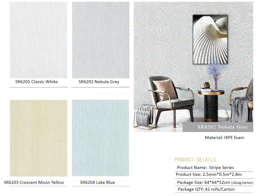Stripe Series Sound Insulation Foam Wall Covering Peel And Stick For Living Room