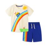 In stock Baby Kids clothing short set 100% cotton fashion top and short kids boy