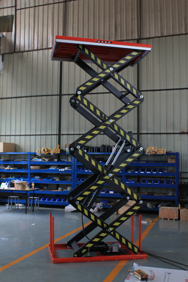 250 Kg 2500 Lb Electric Lift Tables Four Scissors High Height 165"