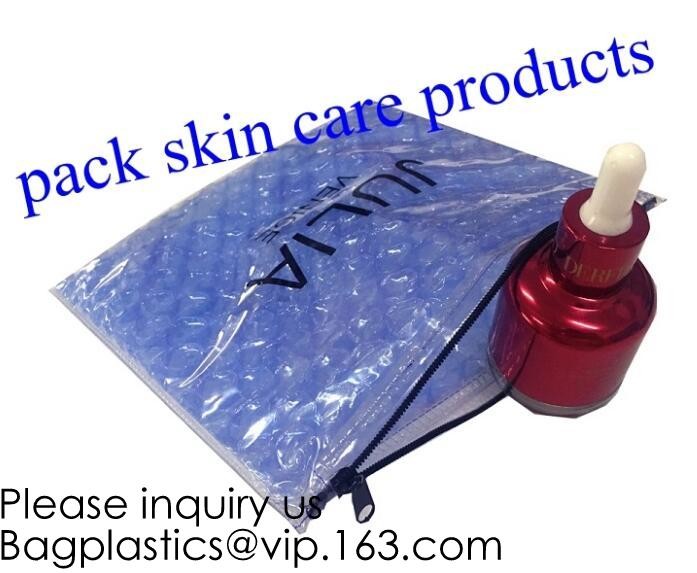 New Design Pvc k Epe Foam Heart-Shaped Bubble Bag For Cosmetic/Pink Plastic Bubble Bag With Zipper bagease package