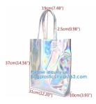 Reflective laser PU leather bag, Iridescent Tote, Fashion Holographic Handbag,