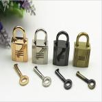 Fashion nickel color zinc alloy metal bag decorative lock with key for handbags