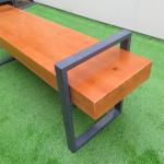 Contemporary Simple Design Outdoor Thick Wooden Steel Bench Color Coating