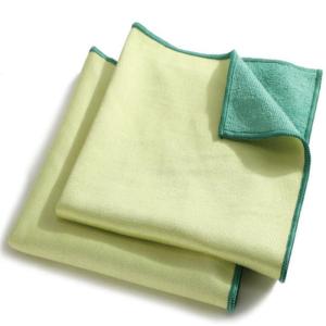 Wholesale Microfiber Two in One Cloth Green Color Dope-dyed for Cleaning from china suppliers