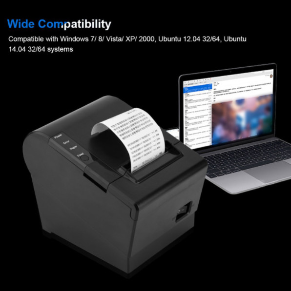 RS232 High Speed Laser Printer 80mm Desktop Label Printing Machine