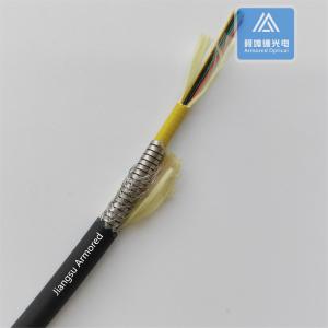 Wholesale 12 Cores Single Mode Spiral Armored Fiber Cable 7.5mm Black TPU Rodent Resistant FTTH Micro Armored Cable from china suppliers
