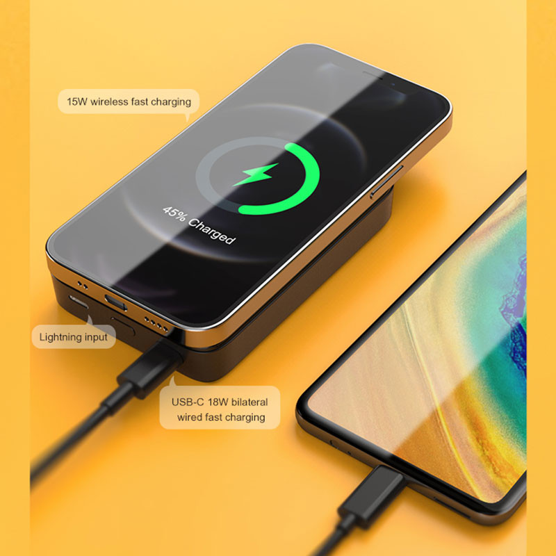 5000mAh Wireless Charger Power Bank Internal Li polymer Battery