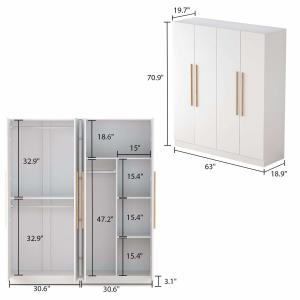 Wholesale Modern White Wardrobe Cabinet With Door Easy Assemble OEM Accepted from china suppliers